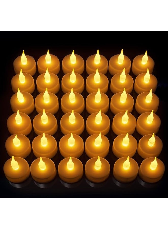 فونت شموع فونت الواقعية الساطعة بتقنية LED بدون لهب، شموع صناعية تعمل بالبطارية، شموع شاي بدون رائحة، عبوة من 24 شمعة - فونت - Image 1